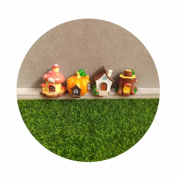 Roztomilý Mini Dýně na Pařezu Houbu 3d Miniaturní Panenka Dům, Doplňky Víla Zahradní Dekorace Figurky Pryskyřice Krajiny