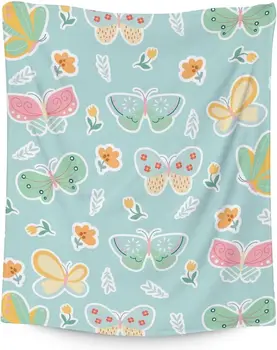 SaltaStore Butterfly Deka Dárky Roztomilé Hodit Deku pro Dívky Ženy Zelené Měkké Fuzzy Přikrývky na Postel, Gauč A Obývací Pokoj