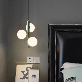 Scandi mramorová přívěsek světlo kreativní bílé vedle lampy visící koule skleněné ložnice, Obývací Pokoj, bar Dlouhé Linie pozadí, lampa
