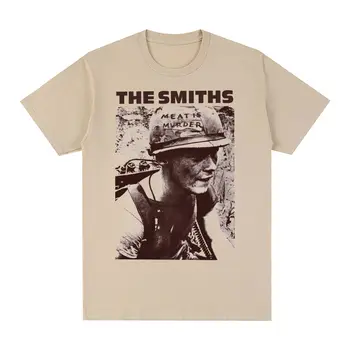 Smiths Vintage T-shirt Maso Je Vražda Morrissey Marr 1985 Punk Rocková Kapela, Bavlna Muži tričko Nové Tričko Tričko Dámské Topy