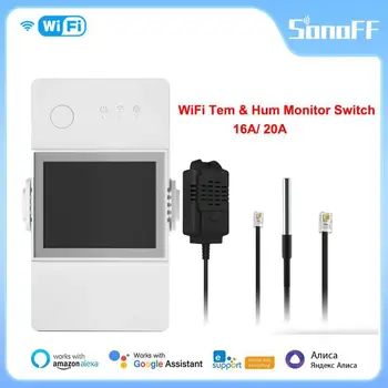 SONOFF TH Elite 16A/20A Wi-fi Smart Switch LCD Displej Teploty A Vlhkosti Sledování Přepínač Inteligentní Domácí Automatizace Modulu