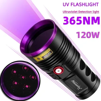 Svítilna UV 365nm, výkonný USB nabíjecí LED UV black light pet moči detektor - fluorescenční minerální, detekce úniku, scorpion