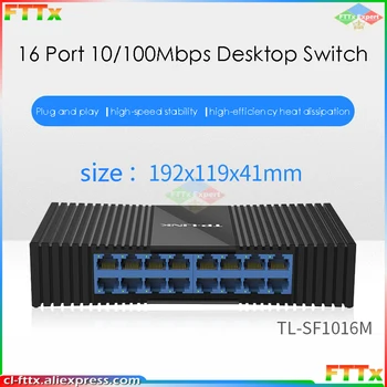 TP-Link Síťový Přepínač TL-SF1016M 16 Port 10/100Mbps Desktop Switch Rychle Přepínat sítě Internet přepínání Jednotlivých LED indikuje