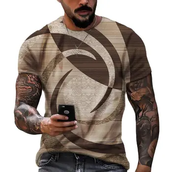 V létě Geometrie 3D Tisk T Košile Pro Muže Ležérní Polyester Posádky Krku Volné Krátké Rukávy Topy Nadrozměrných T-košile Muži Oblečení