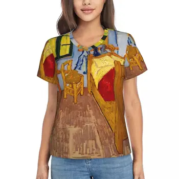 Vincent Van Gogh T-Košile Ložnice Tisk Ležérní V Krku T Košile Krátký Rukáv Y2K Oversize Tričko v Létě Vlastní Oblečení Dárek