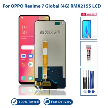 Vysoce Kvalitní Displej Pro OPPO Realme 7 4G Globální RMX2155 LCD Touch Screen Digitizer Displej s nebo bez Rámu