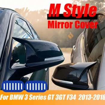 Vysoce Kvalitní Lesklý Černý z Uhlíkových Vláken Vzor M4 Styl pro BMW Řady 3 GT 3GT F34 2013-2018 Zpětné Zrcátko Kryt