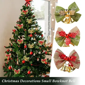 Vánoční Luk S Rolničkami Mini Bowknot Ozdoba Pro Vánoční Strom, Visí Věnec Bowknot Ozdoba na Dárek Dárkové Krabice Balení De A5D8