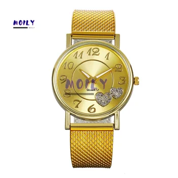 Zlato sledoval následné reakci. kdyby Pro Ženy, Muže Hodinky Stříbrné Srdce Dial Silikon Mesh Pás Náramkové hodinky Reloj Mujer Montre Femme Dámské Hodinky 2023