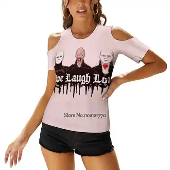 Žít Smát Trpí Ženy, T-Košile, Vzadu Šněrování Sexy T Košile vydlabat Svetr Top Pekla Hrůzy Základní Live Laugh Love Y2K Oblečení