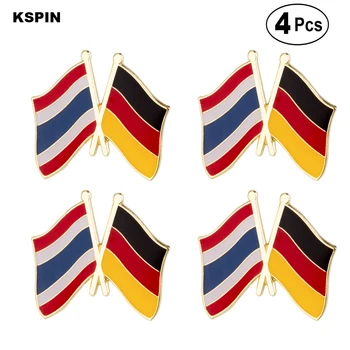 Thajsko a Německo Přátelství Klopě Pin Vlajka odznak Brož Kolíky, Odznaky 4ks Hodně